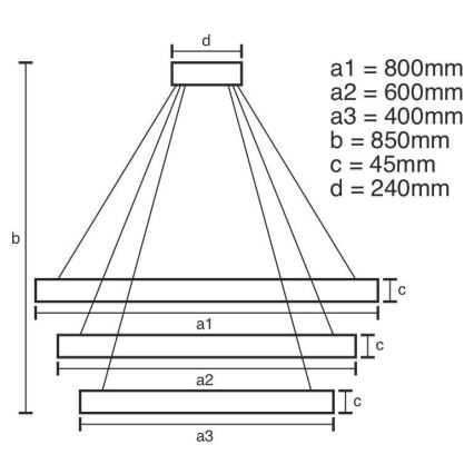 LED Димируем пендел LED/220W/230V 3000-6500K + дистанционно управление