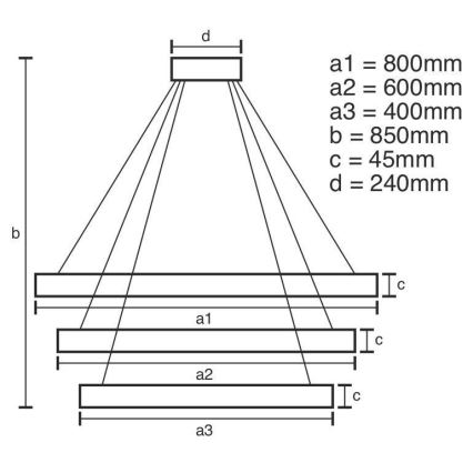 LED Димируем пендел LED/220W/230V 3000-6500K + дистанционно управление