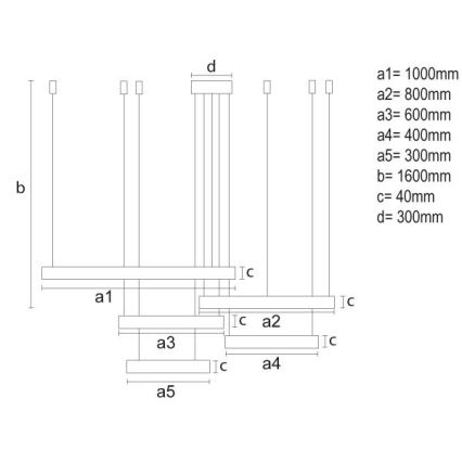 LED Димируем пендел LED/220W/230V 3000-6500K Ø 100 см + дистанционно управление