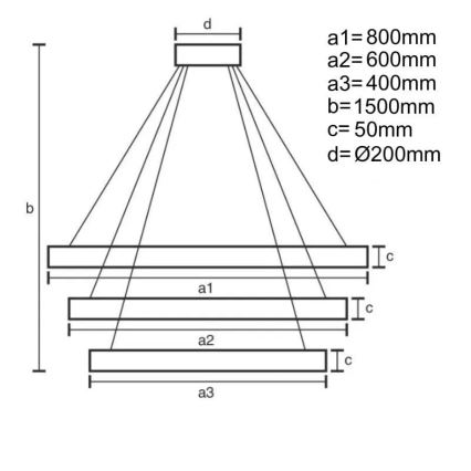 LED Димируем пендел LED/235W/230V 3000-6500K Ø 80 см + дистанционно управление
