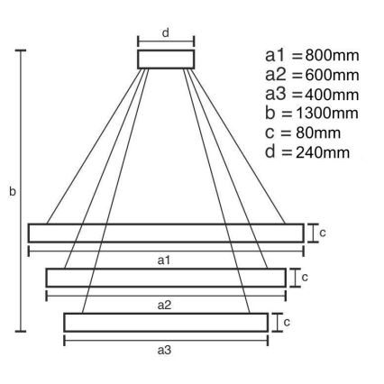 LED Димируем пендел LED/240W/230V 3000-6500K + дистанционно управление