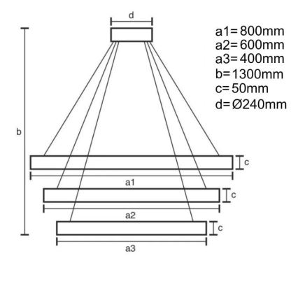 LED Димируем пендел LED/250W/230V 3000-6500K Ø 80 см + дистанционно управление