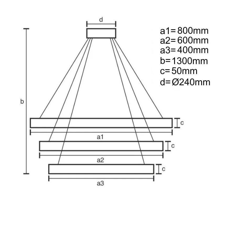LED Димируем пендел LED/250W/230V 3000-6500K Ø 80 см + дистанционно управление