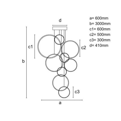 LED Димируем пендел LED/290W/230V 3000-6500K Ø 60 см + дистанционно управление