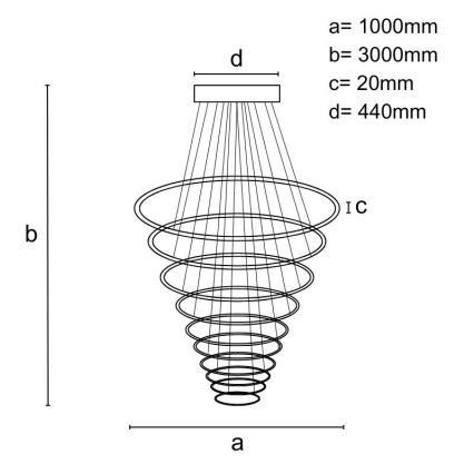LED Димируем пендел LED/370W/230V 3000-6500K Ø 100 см + дистанционно управление