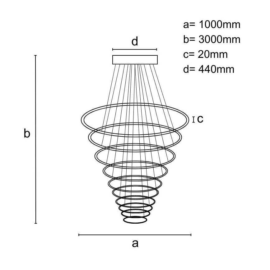 LED Димируем пендел LED/370W/230V 3000-6500K Ø 100 см + дистанционно управление