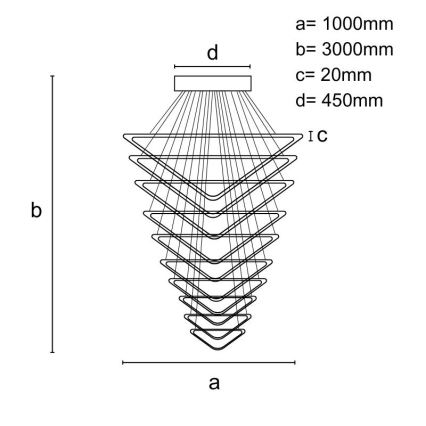 LED Димируем пендел LED/385W/230V 3000-6500K Ø 100 см + дистанционно управление