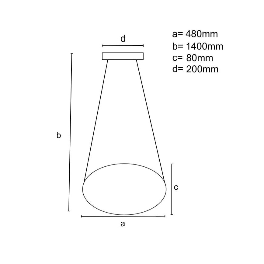LED Димируем пендел LED/40W/230V 3000-6500K черен + дистанционно управление