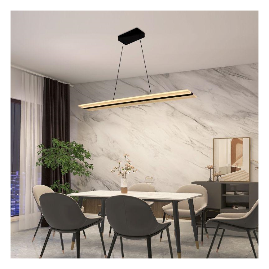 LED Димируем пендел LED/40W/230V 3000-6500K черен + дистанционно управление