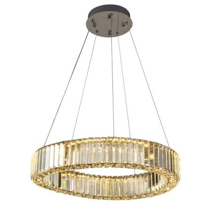 LED Димируем кристален полилей на нишка LED/40W/230V 3000-6500K лъскав хром + дистанционно управление