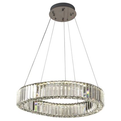 LED Димируем кристален полилей на нишка LED/40W/230V 3000-6500K лъскав хром + дистанционно управление