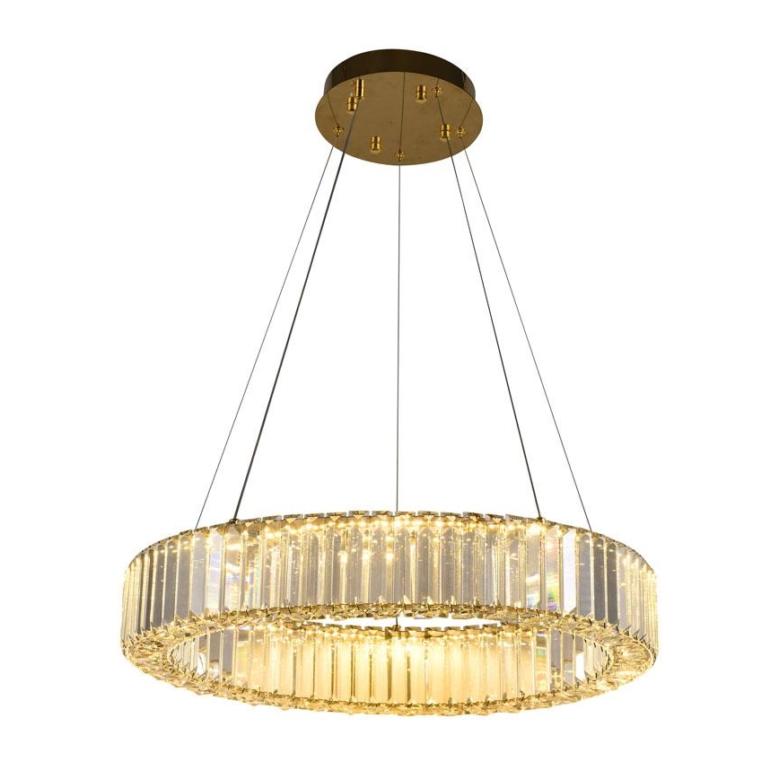LED Димируем кристален полилей на връв LED/40W/230V 3000-6500K хром/златист + дистанционно управление