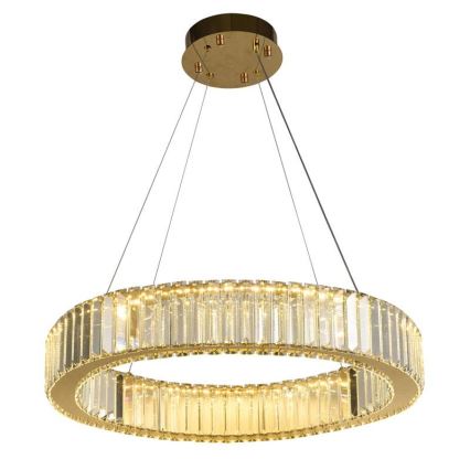 LED Димируем кристален полилей на връв LED/40W/230V 3000-6500K хром/златист + дистанционно управление