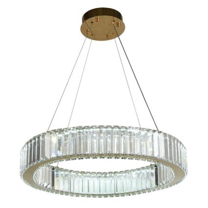 LED Димируем кристален полилей на връв LED/40W/230V 3000-6500K хром/златист + дистанционно управление
