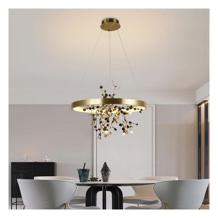 LED Димируем пендел LED/40W/230V 3000-6500K златист + дистанционно управление