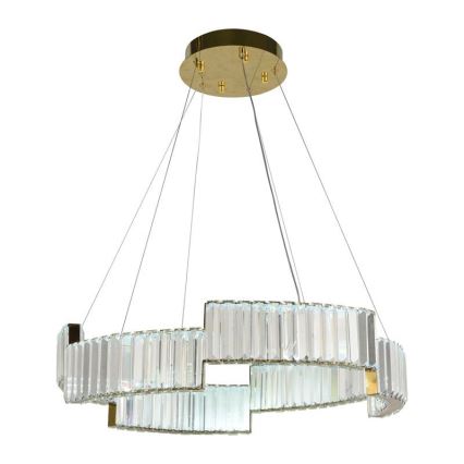 LED Димируем кристален полилей на връв LED/40W/230V 3000-6500K златист + дистанционно управление