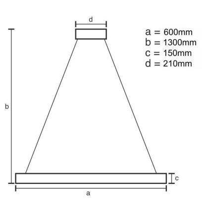 LED Димируем кристален полилей на връв LED/40W/230V 3000-6500K златист + дистанционно управление