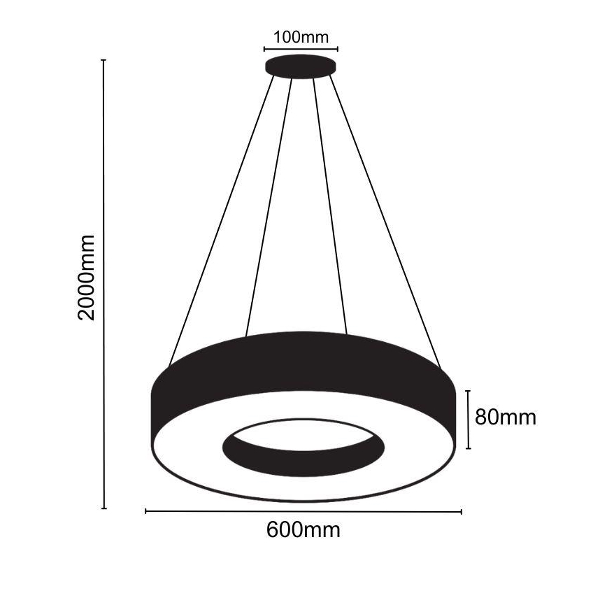 LED Димируем пендел LED/45W/230V 3000-6500K черен + дистанционно управление