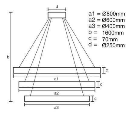LED Димируем пендел LED/45W/230V 3000-6500K Ø 80 см + дистанционно управление