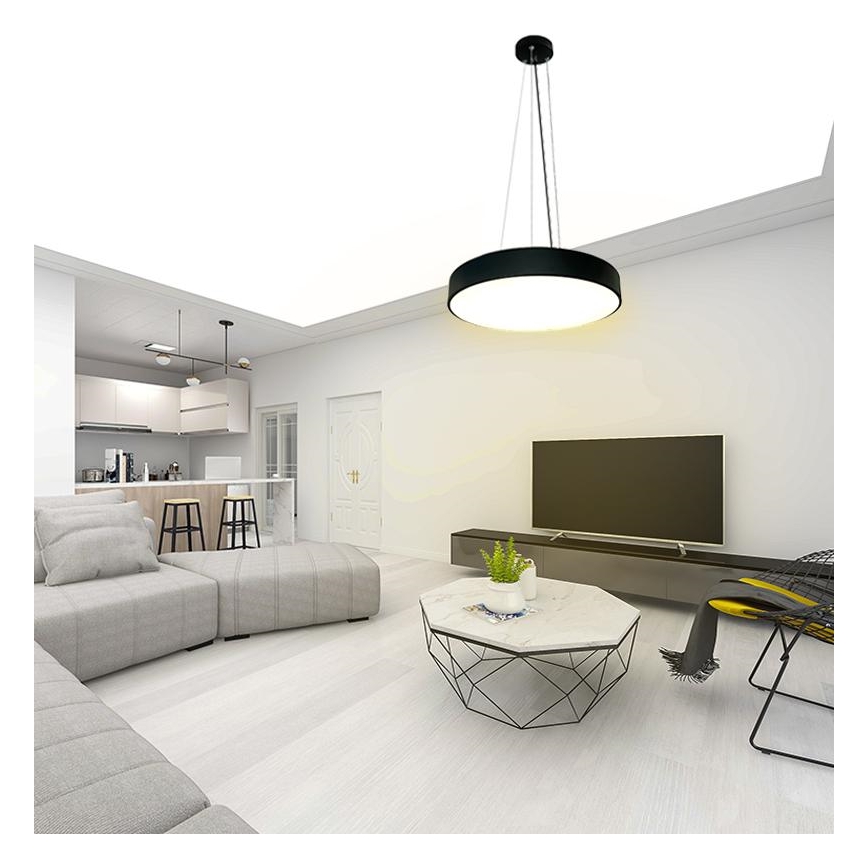 LED Димируем пендел LED/50W/230V 3000-6500K черен + дистанционно управление