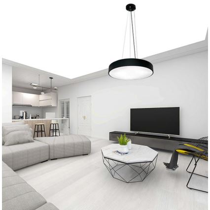LED Димируем пендел LED/50W/230V 3000-6500K черен + дистанционно управление