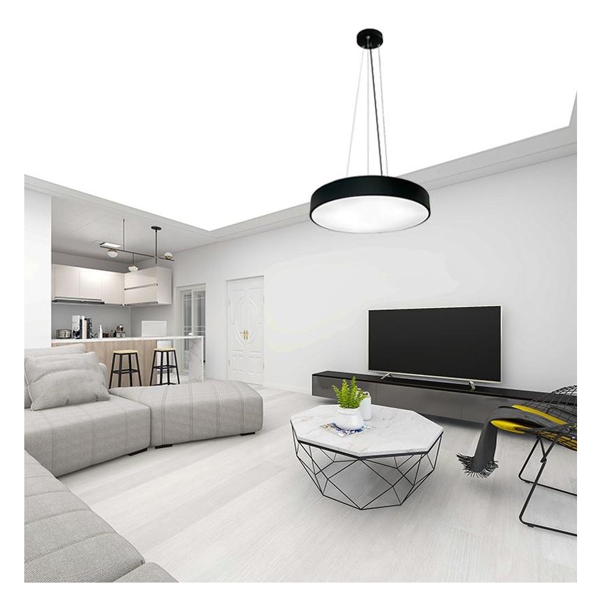 LED Димируем пендел LED/50W/230V 3000-6500K черен + дистанционно управление