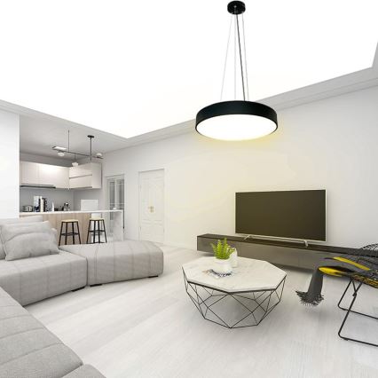 LED Димируем пендел LED/50W/230V 3000-6500K черен + дистанционно управление