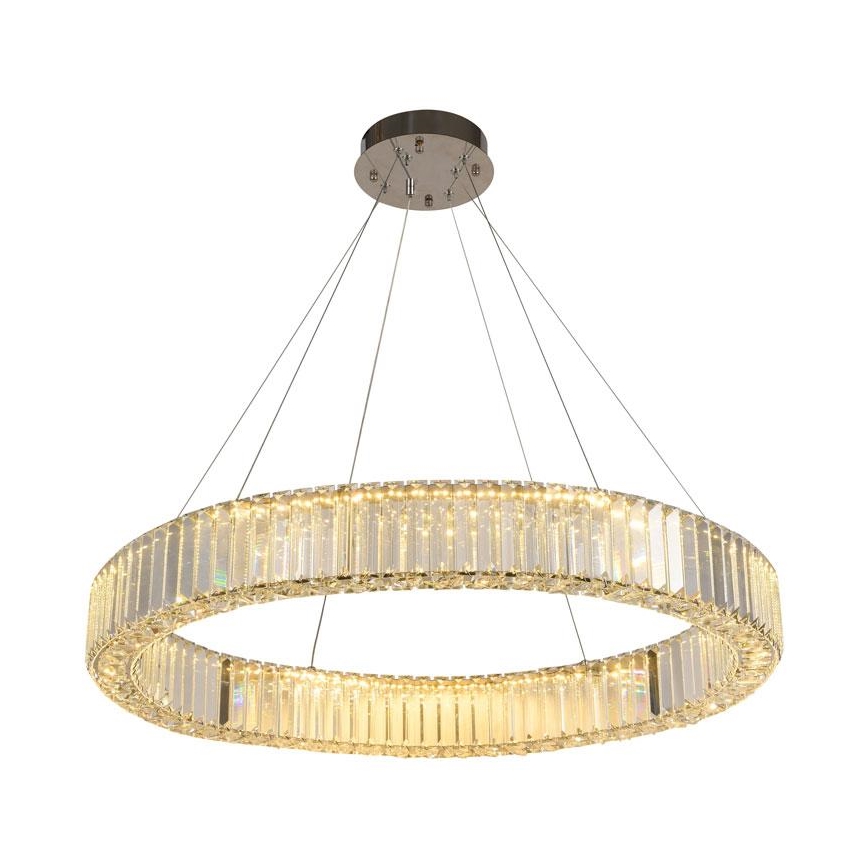 LED Димируем кристален полилей на нишка LED/50W/230V 3000-6500K лъскав хром + дистанционно управление
