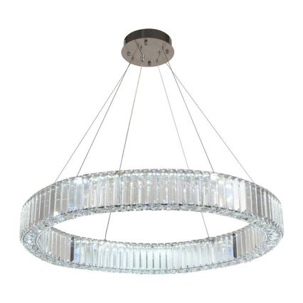 LED Димируем кристален полилей на нишка LED/50W/230V 3000-6500K лъскав хром + дистанционно управление