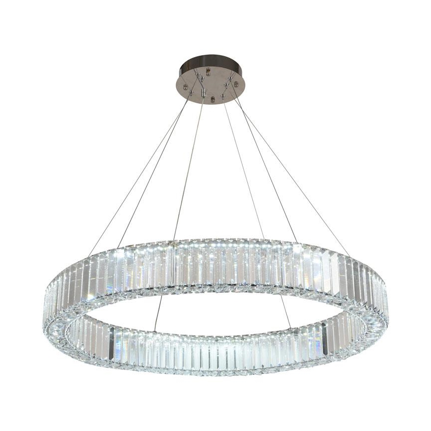 LED Димируем кристален полилей на нишка LED/50W/230V 3000-6500K лъскав хром + дистанционно управление