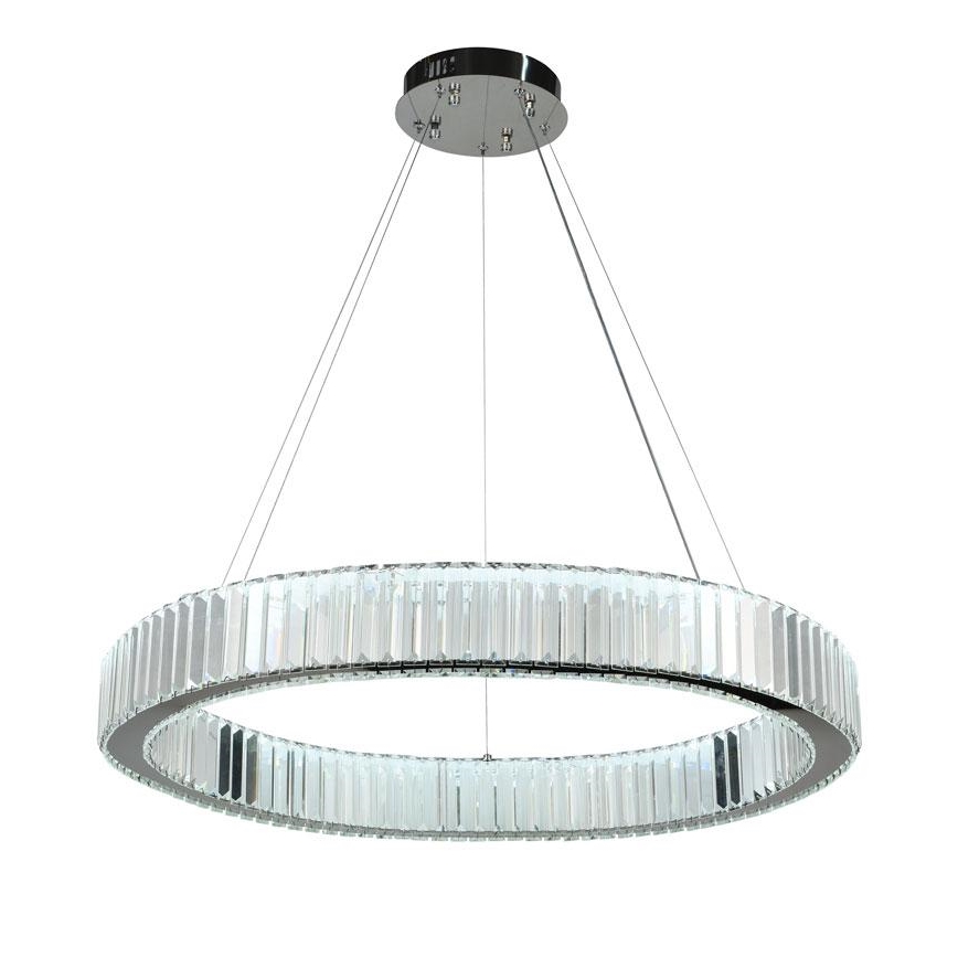 LED Димируем кристален полилей на нишка LED/50W/230V 3000-6500K лъскав хром + дистанционно управление