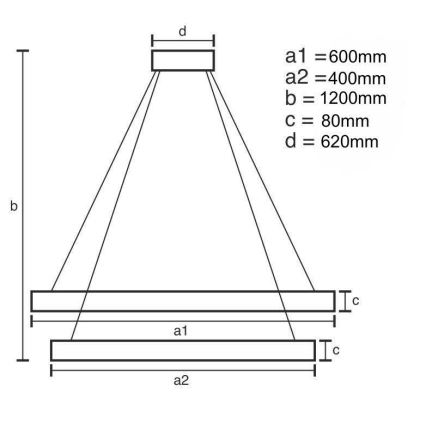 LED Димируем пендел LED/50W/230V 3000-6500K + дистанционно управление