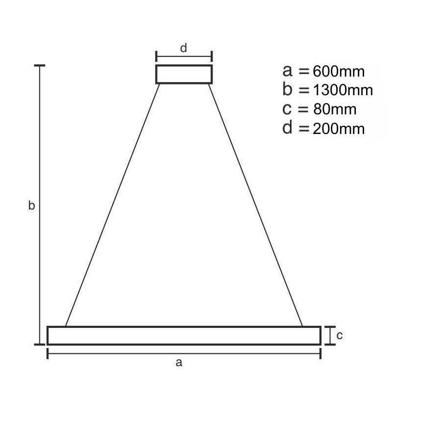 LED Димируем пендел LED/50W/230V 3000-6500K Ø 60 см + дистанционно управление