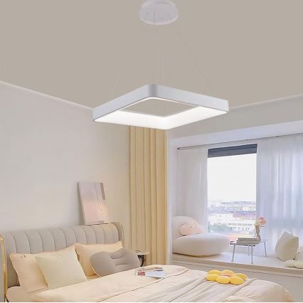LED Димируем пендел LED/55W/230V 3000-6500K бял + дистанционно управление