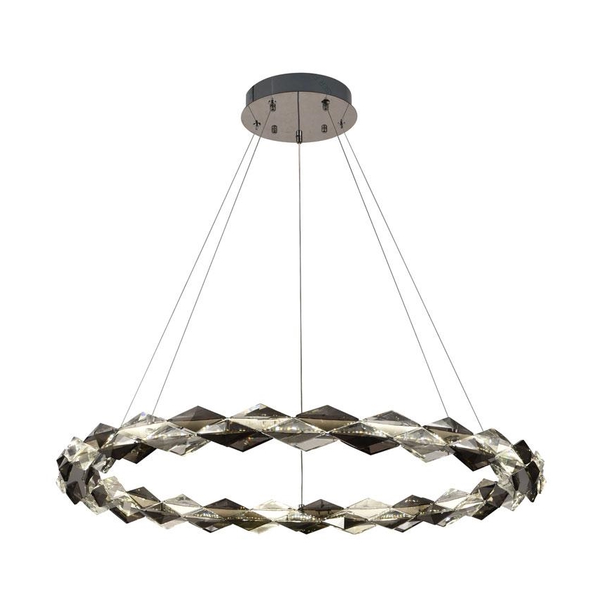 LED Димируем кристален полилей на нишка LED/55W/230V 3000-6500K лъскав хром + дистанционно управление