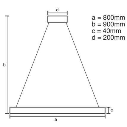 LED Димируем пендел LED/55W/230V 3000-6500K Ø 80 см + дистанционно управление