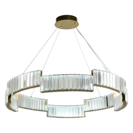 LED Димируем кристален полилей на връв LED/60W/230V 3000-6500K златист + дистанционно управление