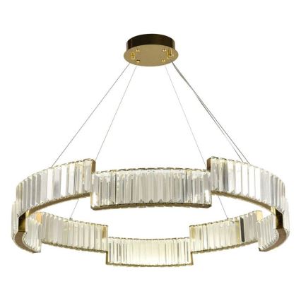 LED Димируем кристален полилей на връв LED/60W/230V 3000-6500K златист + дистанционно управление