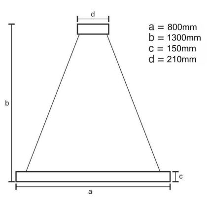 LED Димируем кристален полилей на връв LED/60W/230V 3000-6500K златист + дистанционно управление