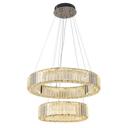 LED Димируем кристален полилей на нишка LED/65W/230V 3000-6500K лъскав хром + дистанционно управление