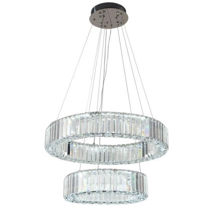 LED Димируем кристален полилей на нишка LED/65W/230V 3000-6500K лъскав хром + дистанционно управление