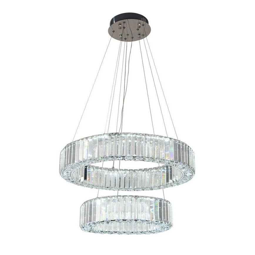 LED Димируем кристален полилей на нишка LED/65W/230V 3000-6500K лъскав хром + дистанционно управление