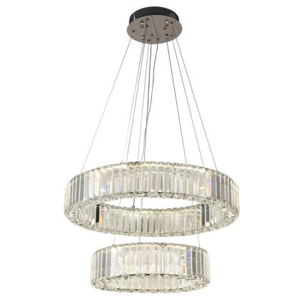 LED Димируем кристален полилей на нишка LED/65W/230V 3000-6500K лъскав хром + дистанционно управление