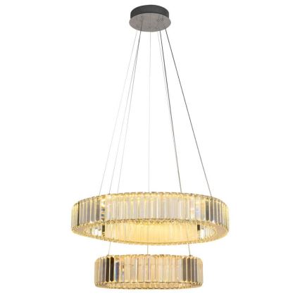 LED Димируем кристален полилей на нишка LED/65W/230V 3000-6500K лъскав хром + дистанционно управление