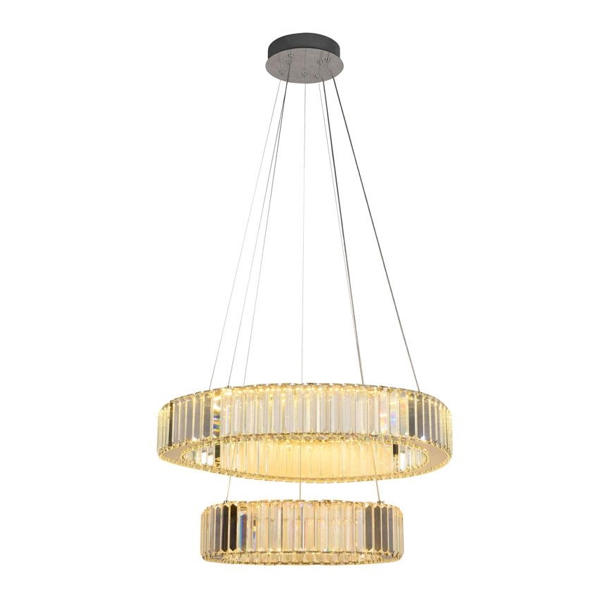 LED Димируем кристален полилей на нишка LED/65W/230V 3000-6500K лъскав хром + дистанционно управление