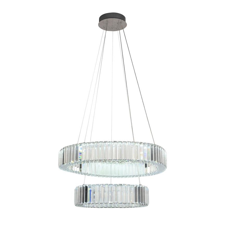 LED Димируем кристален полилей на нишка LED/65W/230V 3000-6500K лъскав хром + дистанционно управление