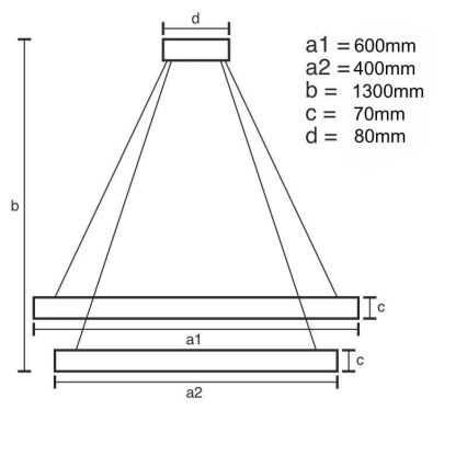 LED Димируем кристален полилей на връв LED/65W/230V 3000-6500K + дистанционно управление