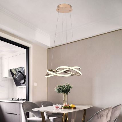 LED Димируем пендел LED/65W/230V 3000-6500K Ø 48 см златист + дистанционно управление