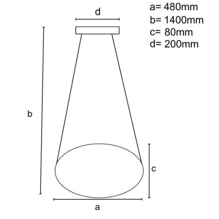 LED Димируем пендел LED/65W/230V 3000-6500K Ø 48 см златист + дистанционно управление
