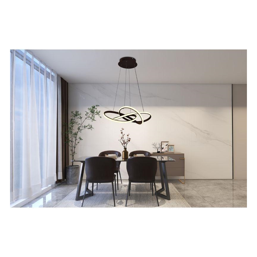 LED Димируем пендел LED/65W/230V 3000-6500K кафяв + дистанционно управление